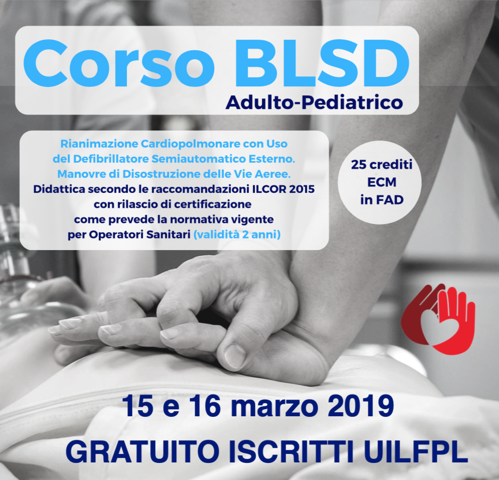 Corso esecutore BLS-D adulto/pediatrico già esauriti i 24 posti per i corsi del 15 e 16 marzo 2019, presto programmeremo altre date.