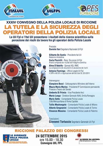 Riccione. 24 Settembre 2015 – XXXIV Convegno della Polizia Locale